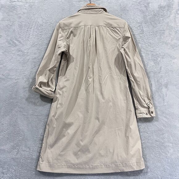 Duluth Trading Breezeshooter Shirt Dress M Ripstop Roll Tab Snaps Beige - Picture 4 of 9
